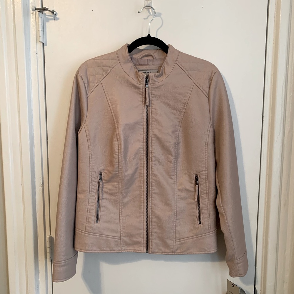 NWT Faux Leather Jacket in Blush Pink